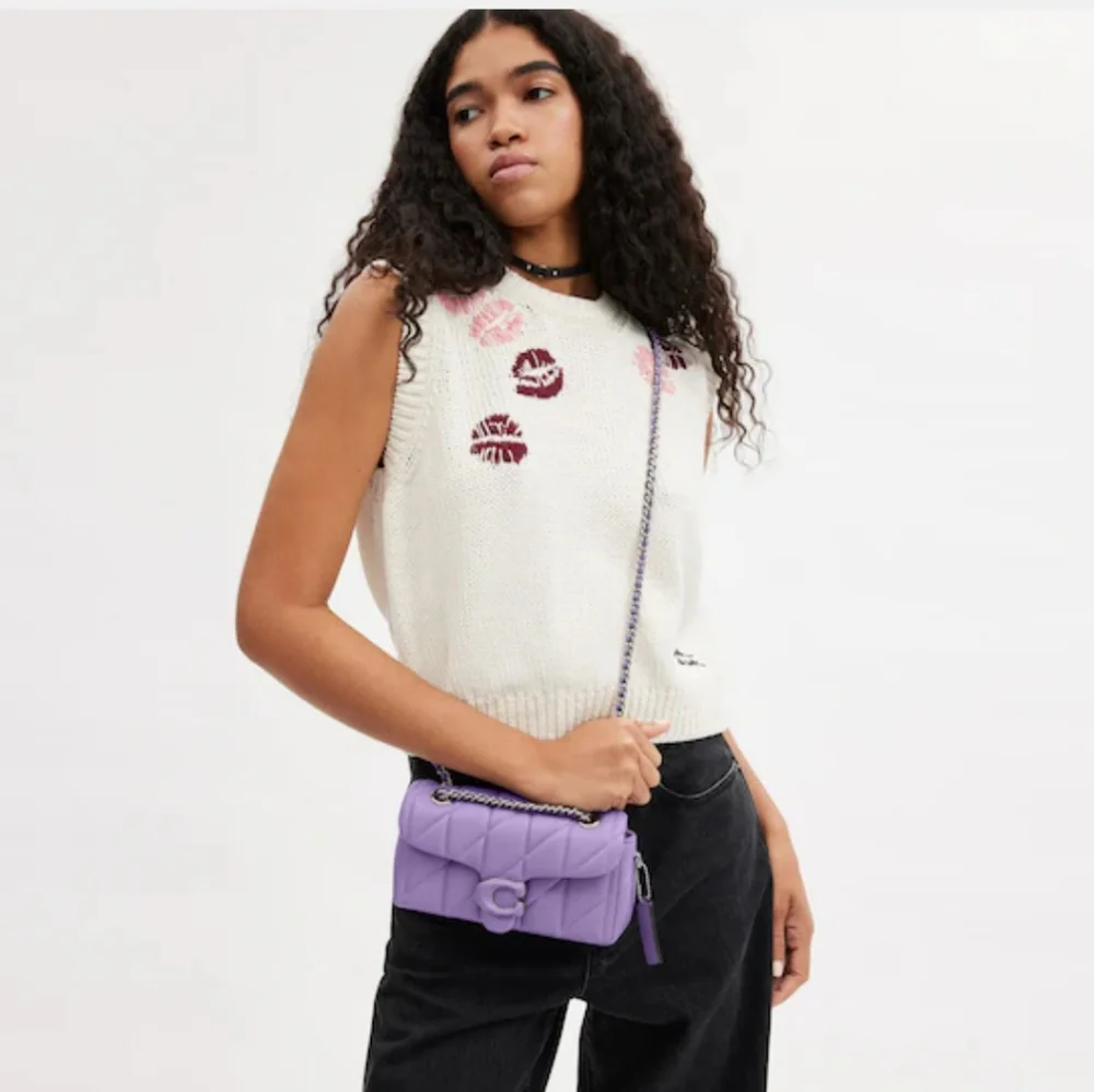 New! Tabby Shoulder Bag 20 with Quilting in Silver/Vivid Purple - Picture 6 of 8